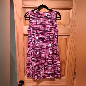 Lilly Pulitzer Double Breasted Mod Abstract Preppy Dress